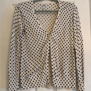 Old Navy Black and White Polka Dot Cardigan Sweater